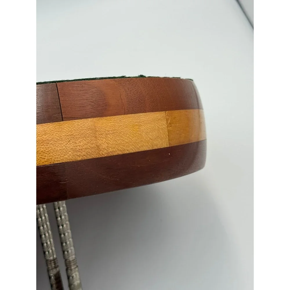 Vintage Two Tone Wood Nut Bowl with Center‎ Nutcracker Holder Mid Century Modern